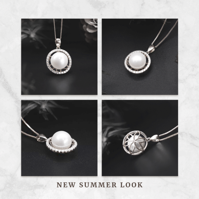 Necklace Photos Jewelry Promotion Simple Fashion Style Poster Instagram Post预览效果