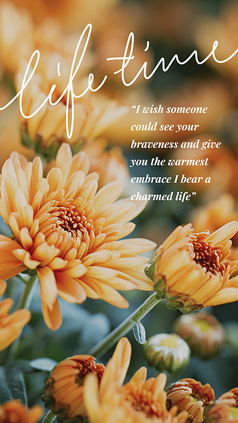  Flower English Life Time Simple Literature Art Style Poster Instagram Story