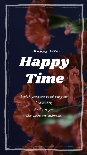 Retro Style Flower Background Rectangle Frame Life Text Quotes Instagram Story预览效果