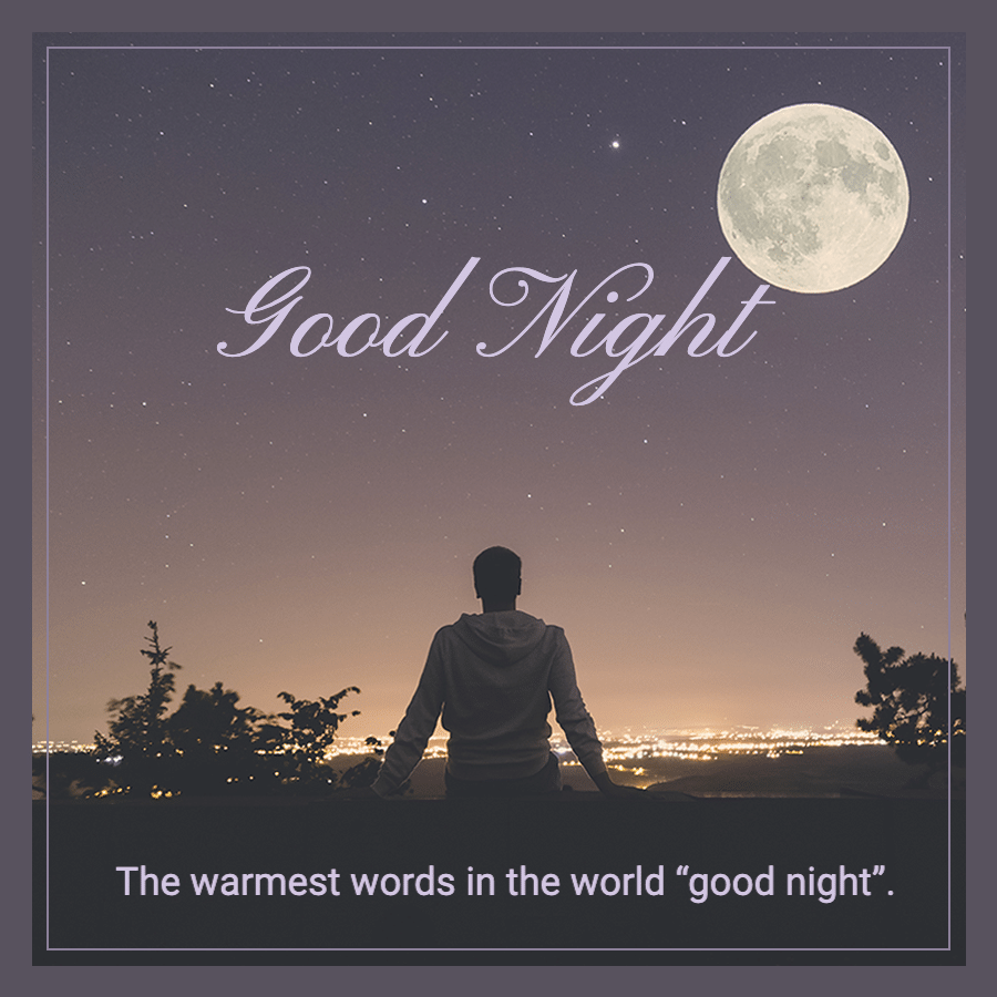 Real Night Scene Good Night Quote Fashion Simple Style Poster Instagram Post预览效果