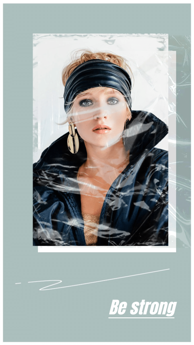 Plastic Texture Rectangle Frame Woman Show Quotes Instagram Story