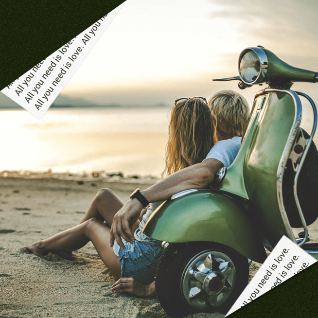LIterary Seaside Couple Sunset Moment Record Instagram Post预览效果