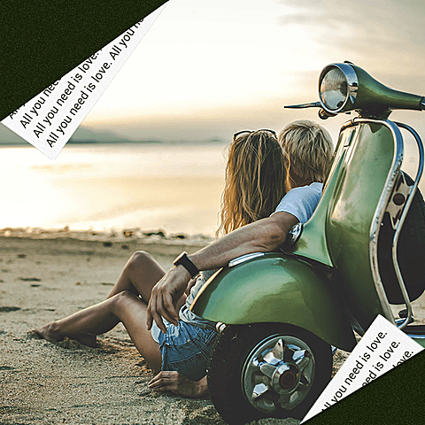 LIterary Seaside Couple Sunset Moment Record Instagram Post