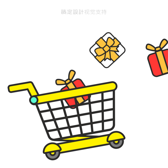 购物车三宫格分割线方形海报预览效果