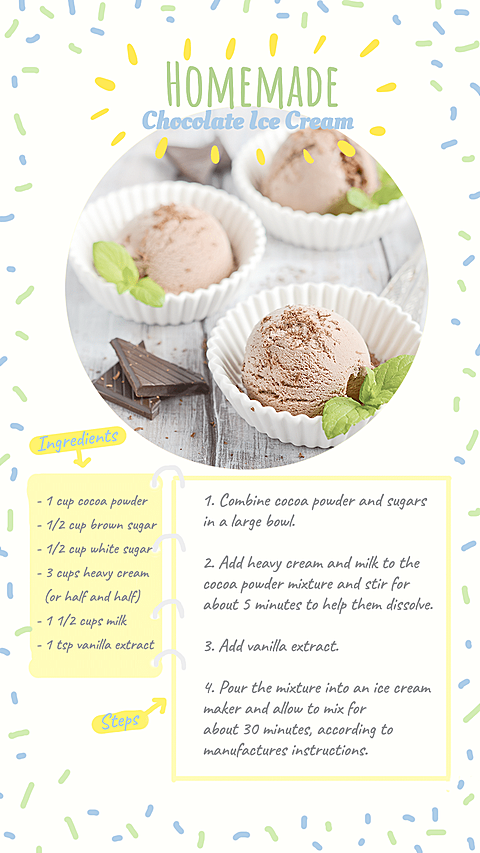 Fresh Homemade Chocolate Ice Cream Menu Display Instagram Story