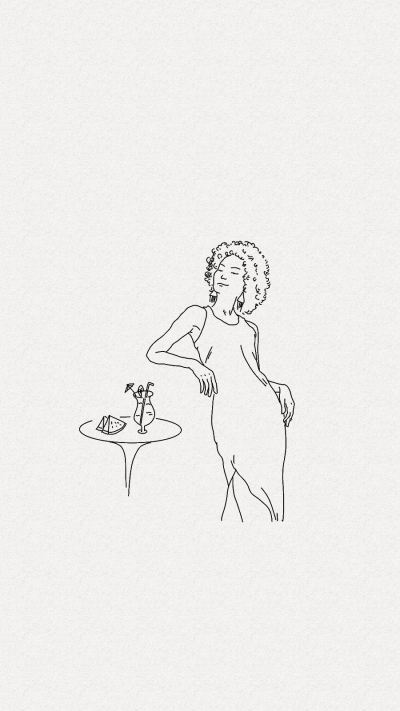 Minimalist Hand Painted Girl Body Line Illustration Instagram Highlight