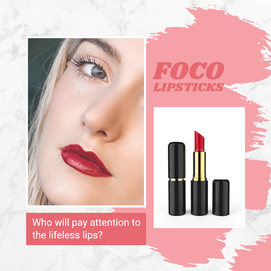Simple Fashion Lipsticks Display Introduction Instagram Post预览效果
