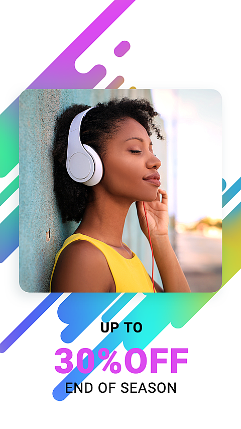 End of Season Electronics Headset Discount Sale Promo Ecommerce Story