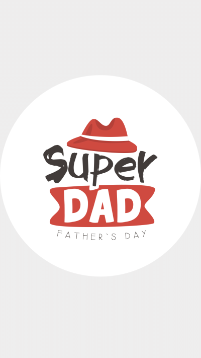 Simple Circle Element Cartoon Hat Element Father's Day Promotion Instagram Highlight