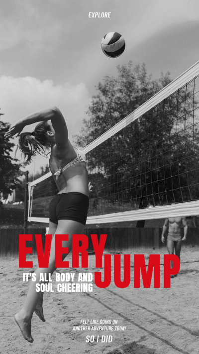 Simple Fashion Volleyball Woman Personal Lifestyle Display Instagram Story