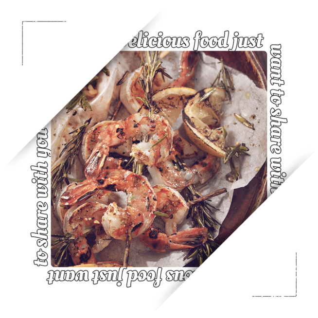 Retro Line Element Decorate Shrimp Delicacy Instagram Post预览效果