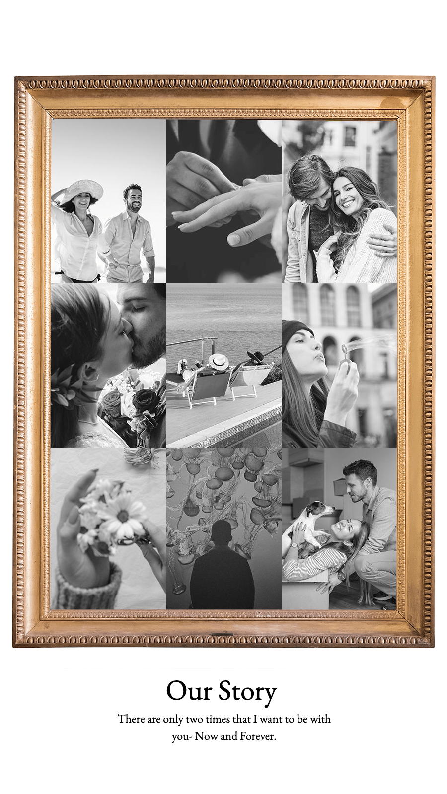 Retro Black Gilter Photo Frame Couple Love Story Record Instagram Story预览效果