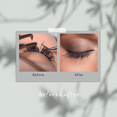 Eyelashes Planting Before and After Ecommerce Product Image