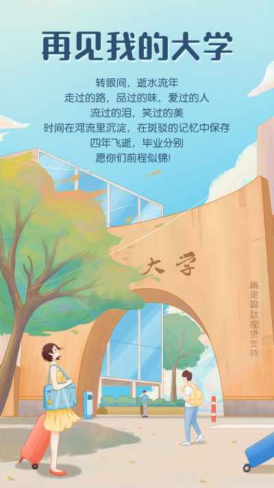 毕业季再见大学正能量海报
