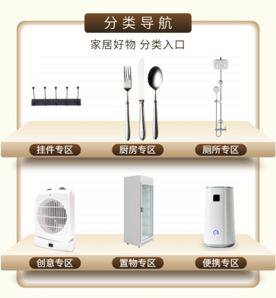 家居日用品简约分类导航