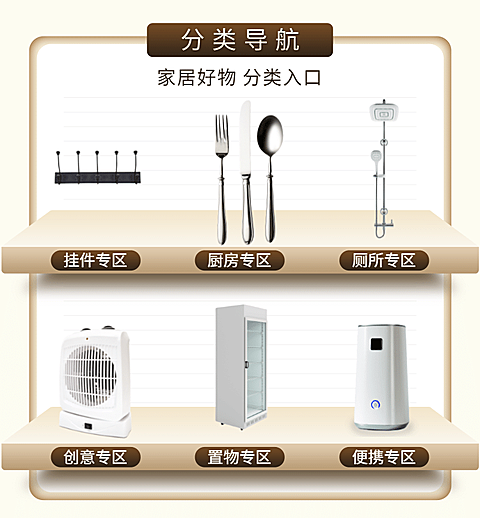 家居日用品简约分类导航