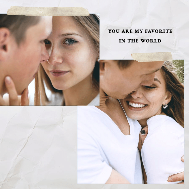 Couple Embrace Photo Romantic Love Fashion Simple Style Poster Instagram Post预览效果