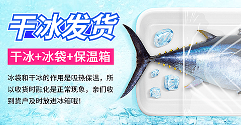 夏季干冰冰袋发货店铺公告海报