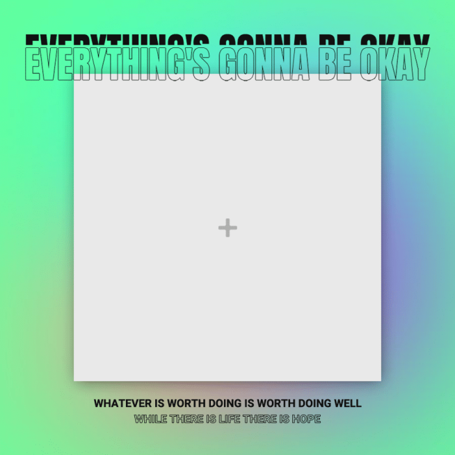 Cyan Blue Gradual Change Background Special Frame Puzzle Photos Fashion Simple Style Instagram Post预览效果