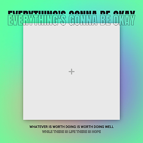 Cyan Blue Gradual Change Background Special Frame Puzzle Photos Fashion Simple Style Instagram Post