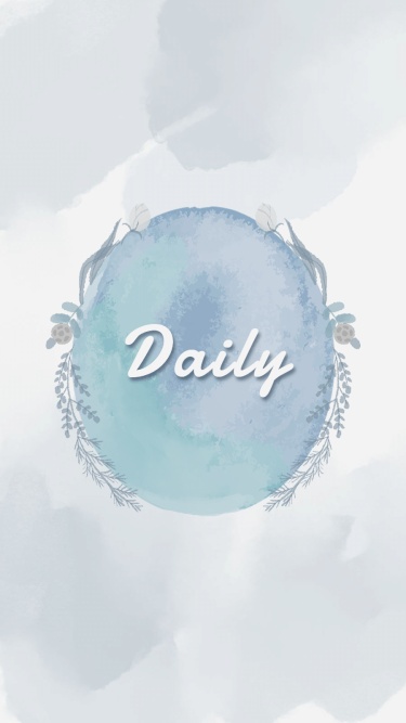 Simple Fresh Style Leaves Pattern Watercolor Text Daily Instagram Highlight