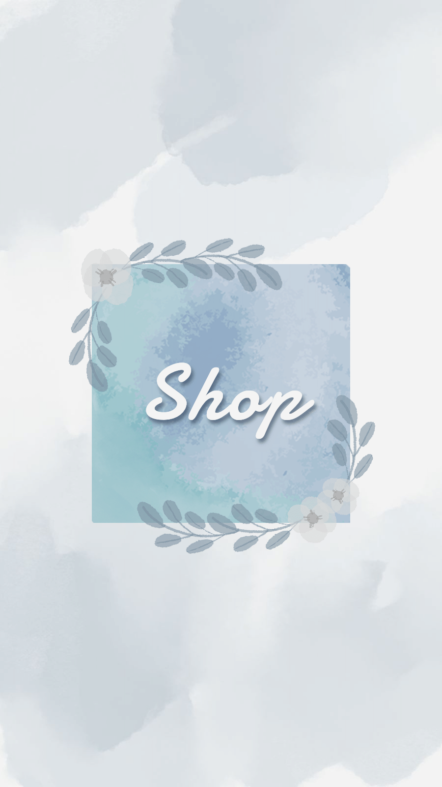 Square Frame Watercolor Leaves Decorate Simple Text Shop Instagram Highlight