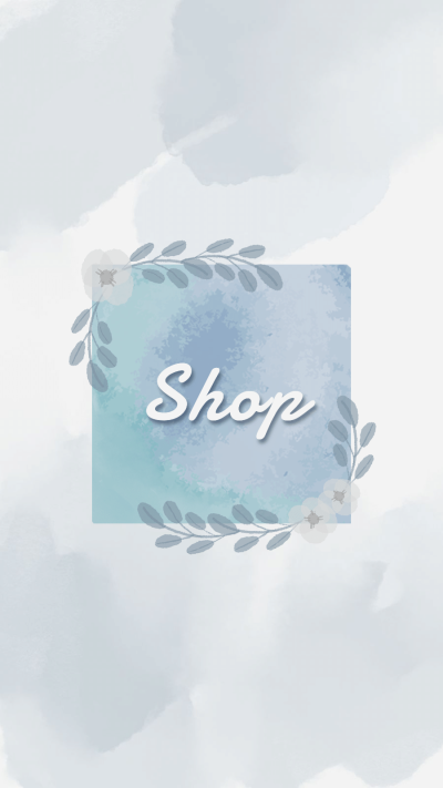 Square Frame Watercolor Leaves Decorate Simple Text Shop Instagram Highlight