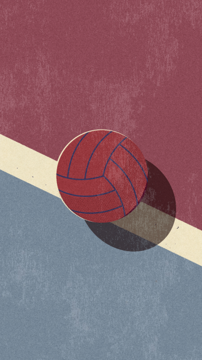 Retro Hand Painted Red Sport Volleyball  Instagram Highlight