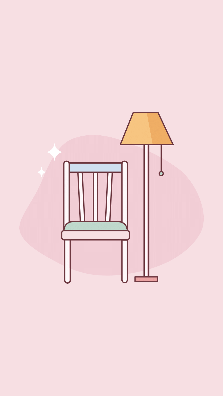 Simple Cute Hand Painted Furniture Chair Illustration Instagram Highlight