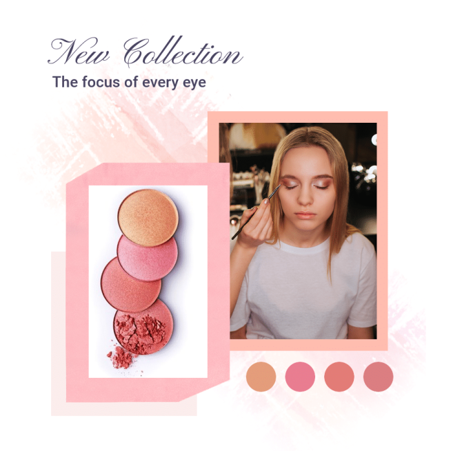 Pink Eyeshadow Palette Beauty Makeup Ecommerce Product Image预览效果