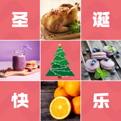 圣诞节快乐插图格子海报