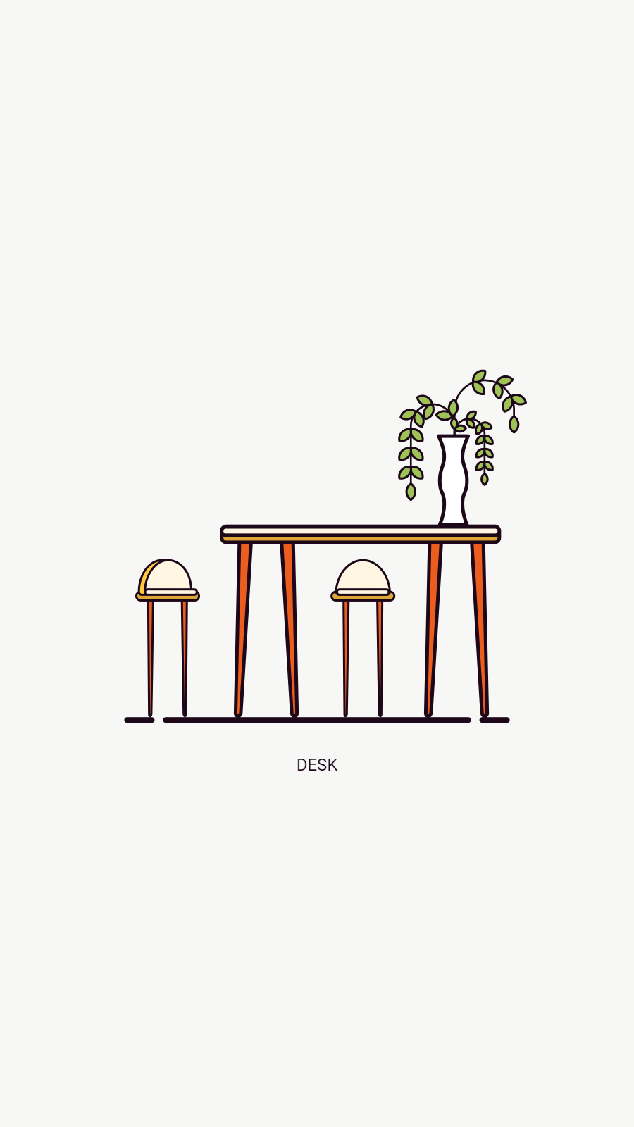 Fresh Hand Painted Furniture Desk Plants Decor Illustration Instagram Highlight