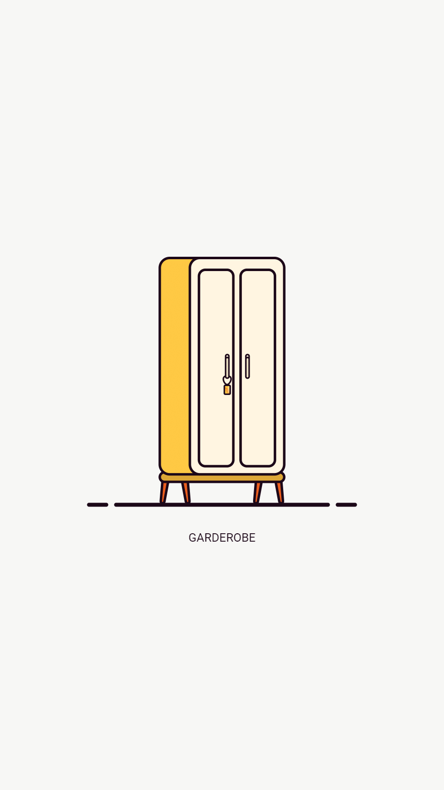 Simple Hand Painted Furniture Yellow Wardrobe Illustration Instagram Highlight