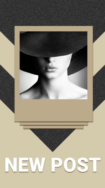 Retro Fashion Woman Personal Display New Post Instagram Story