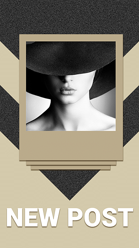 Retro Fashion Woman Personal Display New Post Instagram Story