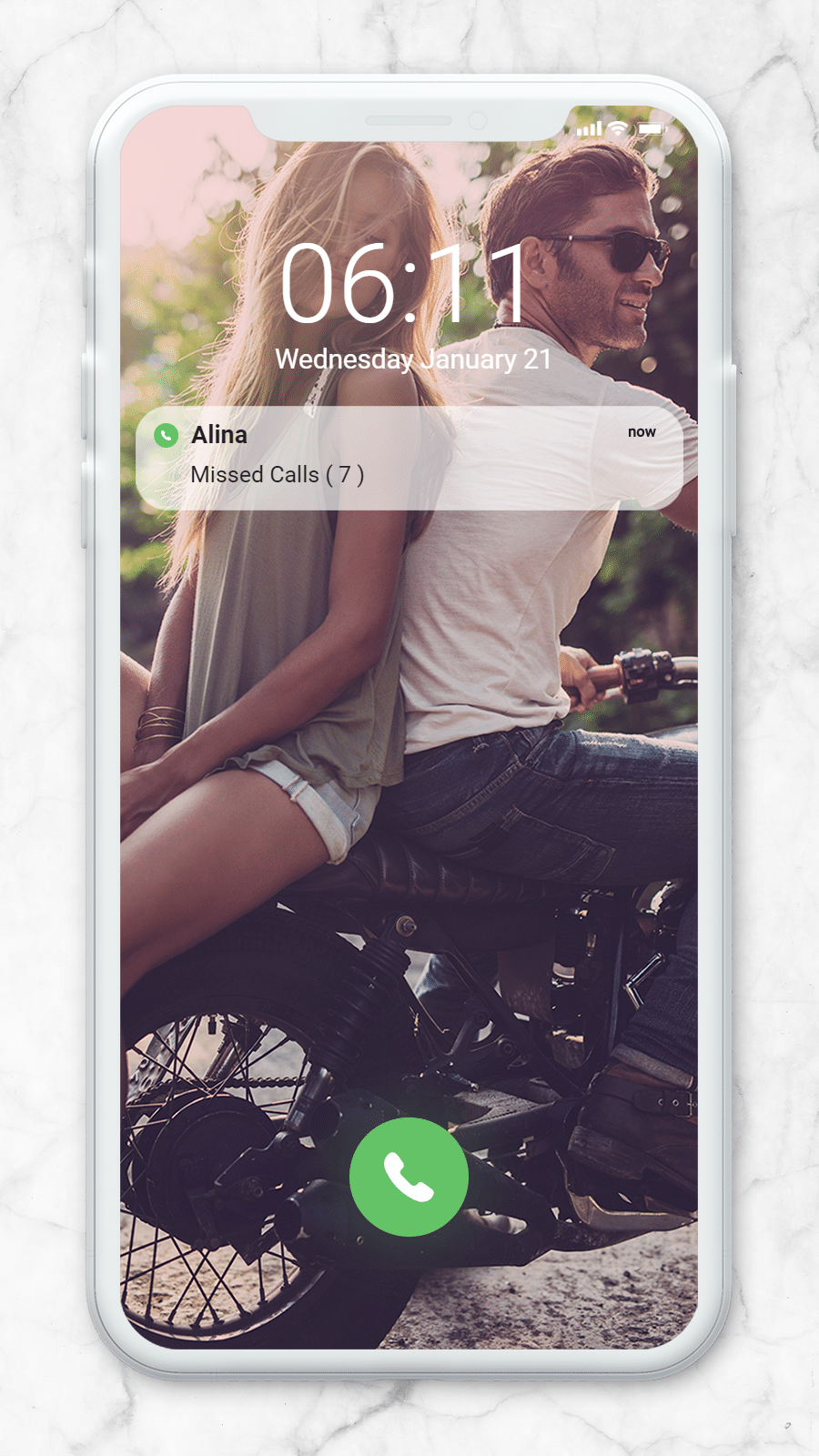 Couple Photo Phone Simulation Template Real Scene Simple Fashion Style Poster Instagram Story