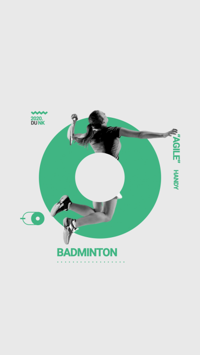 Fashion Ring Frame Sport Badminton Woman Instagram Highlight