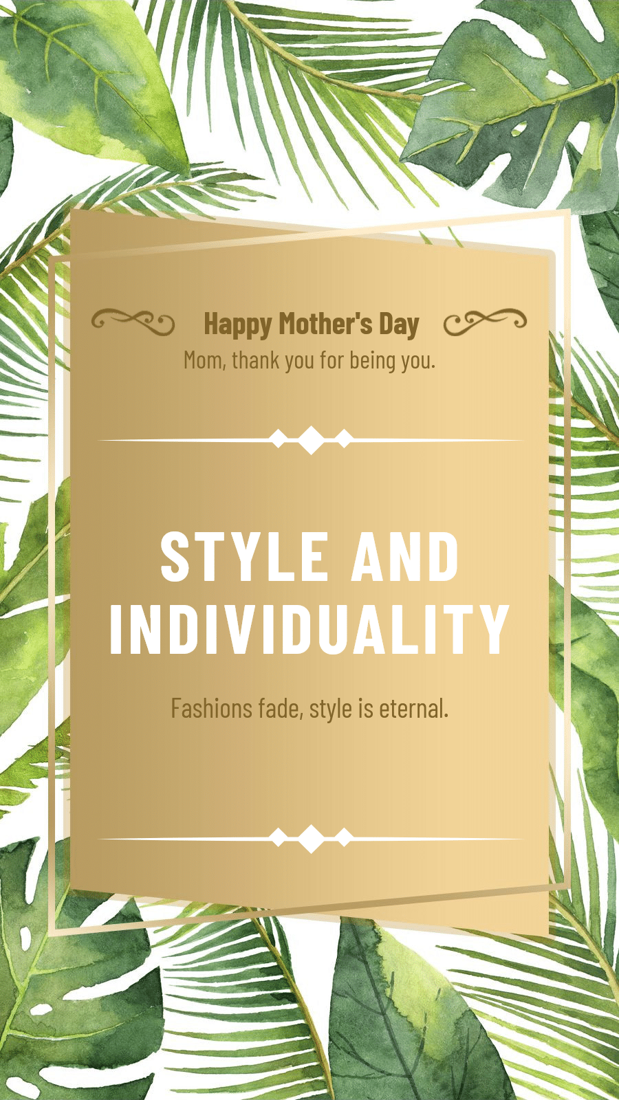 Gold Geometry Frame Simple Commercial Mother's Day Festival Promo Ecommerce Story