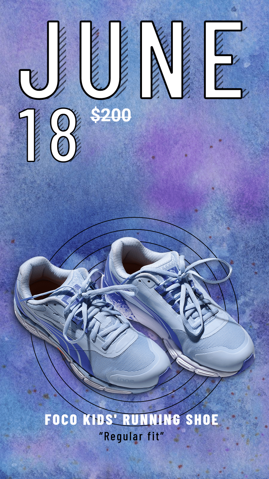 Watercolor Effect Sports Running Shoes Promotion Ecommerce Story预览效果