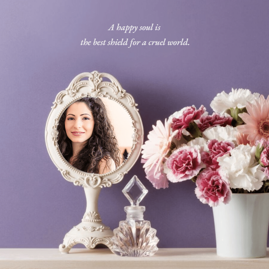 Purple Wall Woman Mirror Selfie Fashion Art Simple Style Poster Instagram Post