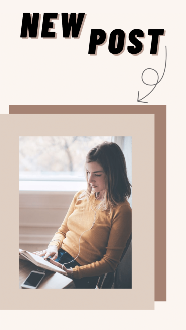 Literary Rectangle Frame Woman New Post Instagram Story预览效果