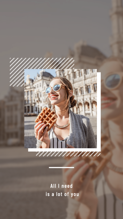 Simple Fashion Line Element Smile Girl Text Quotes Instagram Story