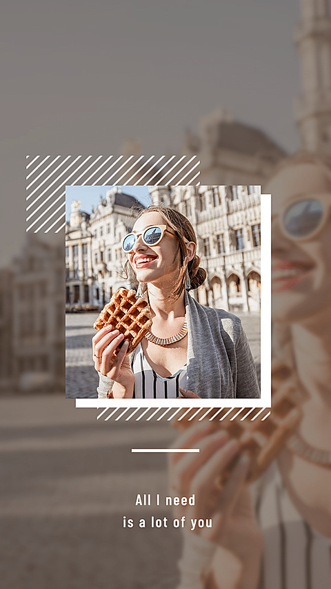 Simple Fashion Line Element Smile Girl Text Quotes Instagram Story
