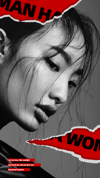 Fashion Paper Tear Style Filter Woman Personal Show Instagram Story
