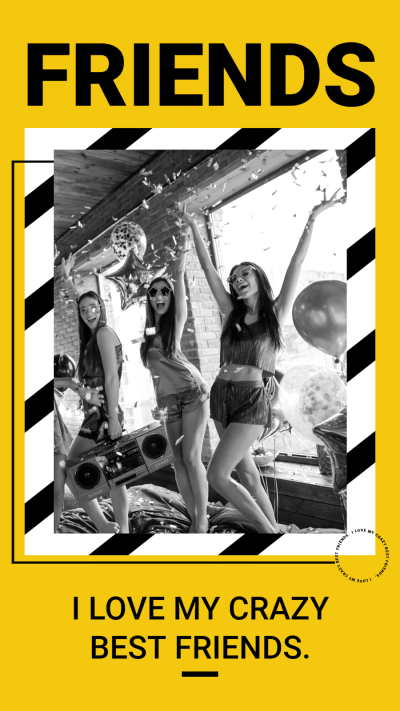 Fashion Rectangle Frame World Friendship Day Moment Record Instagram Story