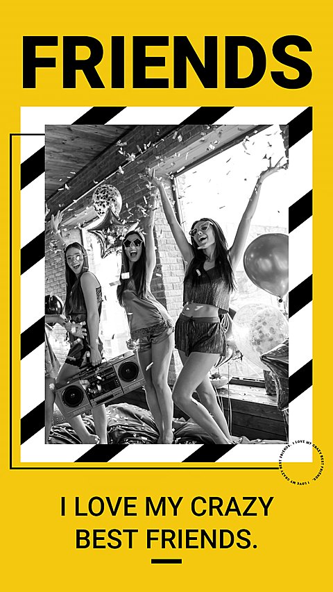 Fashion Rectangle Frame World Friendship Day Moment Record Instagram Story