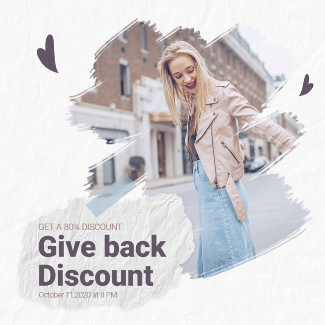 Simple Literary Women's Wear Give Back Discount Instagram Post预览效果