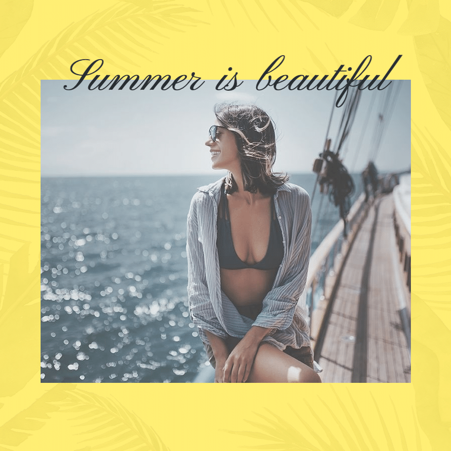 Female Personal Summer Photo Travel Record Simple Fashion Style Poster Instagram Post预览效果