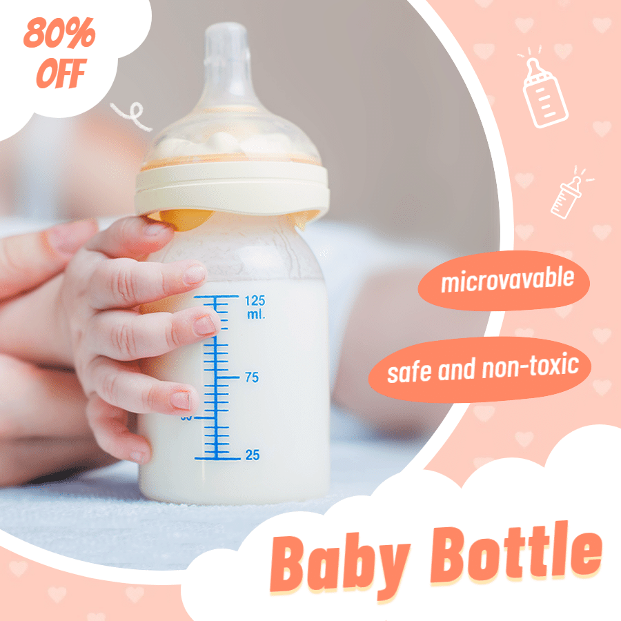 Baby Bottle Hand Drawn Illustration Style Ecommerce Product Image预览效果