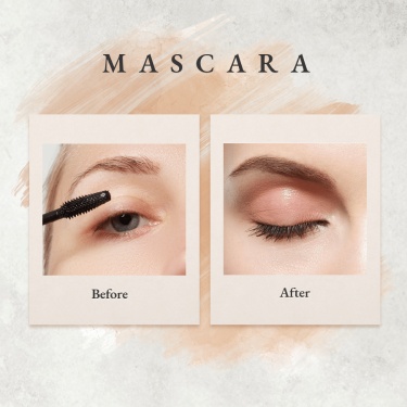 Mascara Beauty Before and After Applying Effect Display Ecommerce Product Image